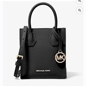 Michael Kors Mercer Extra-Small Pebbled Leather Crossbody – Black